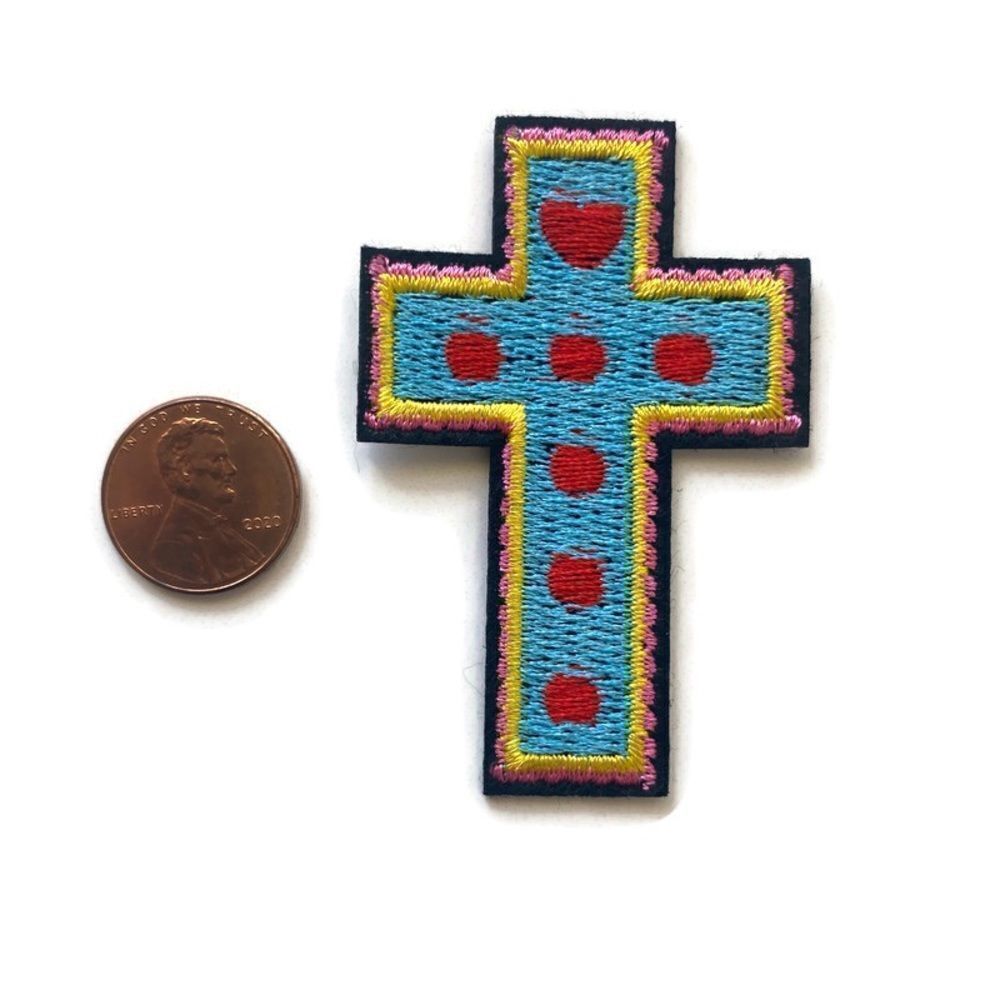 Colorful Cross Embroidered Patch - Picture 2 of 4